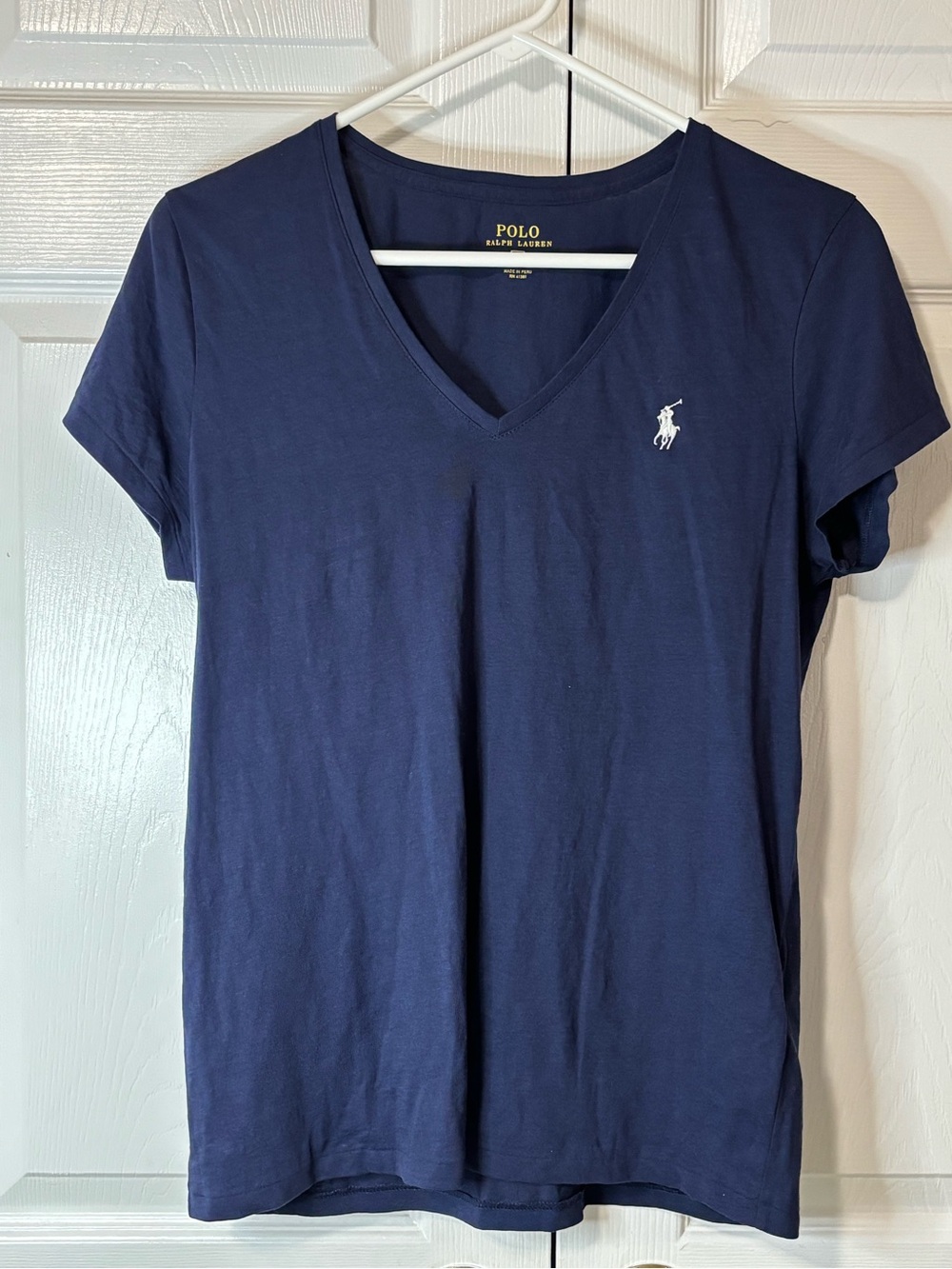 Polo by Ralph Lauren Navy V-Neck Short Sleeve Tee Sz Large NWOT